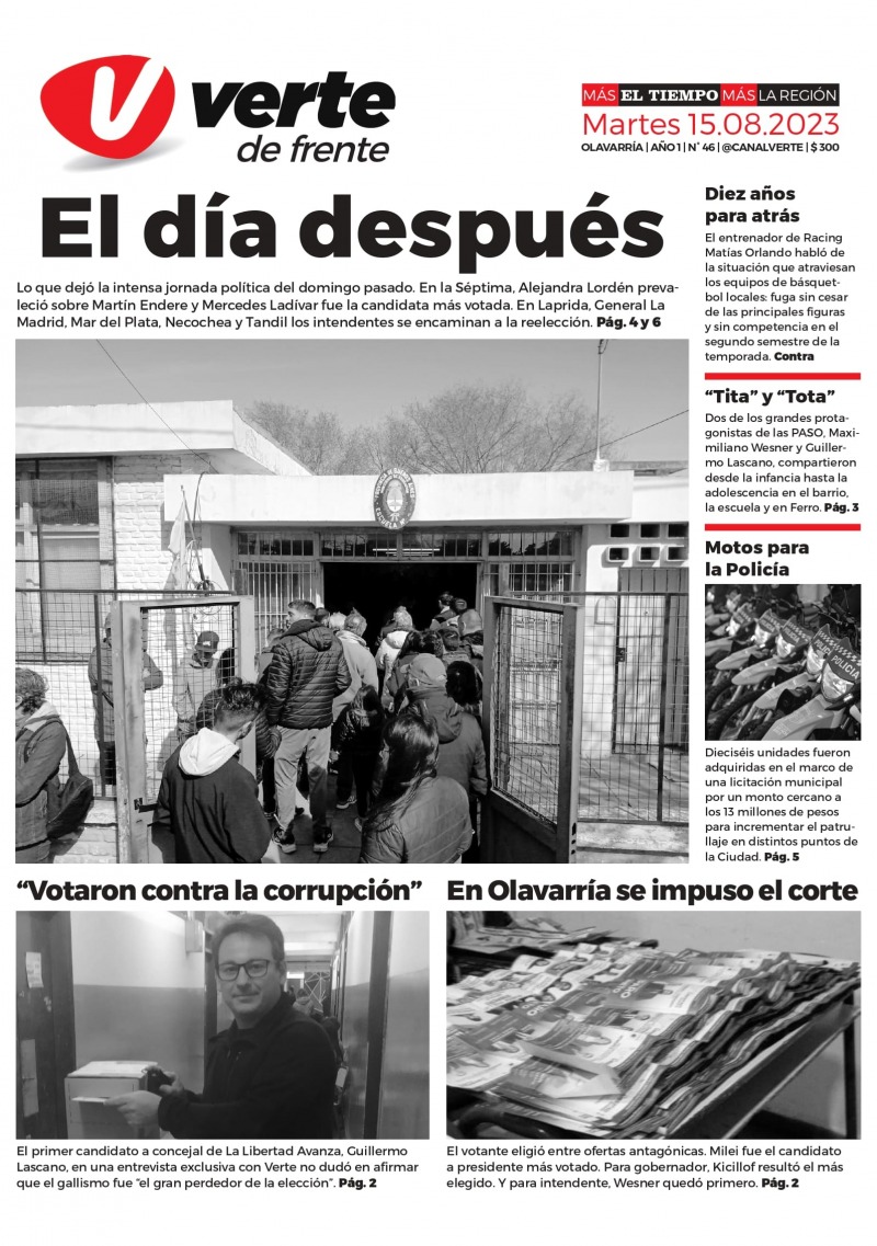 La tapa de Verte en Papel